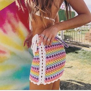 Lovers + Friends Crochet Skirt